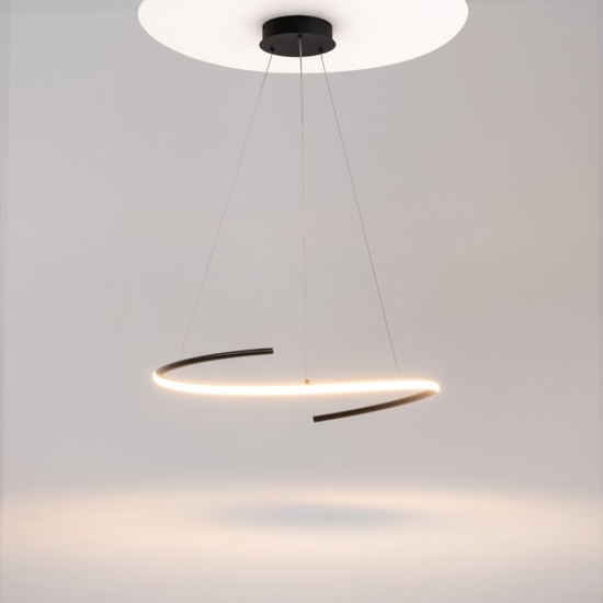 Maytoni curve lampadario moderno led 31w da 3000k a 4000k nero