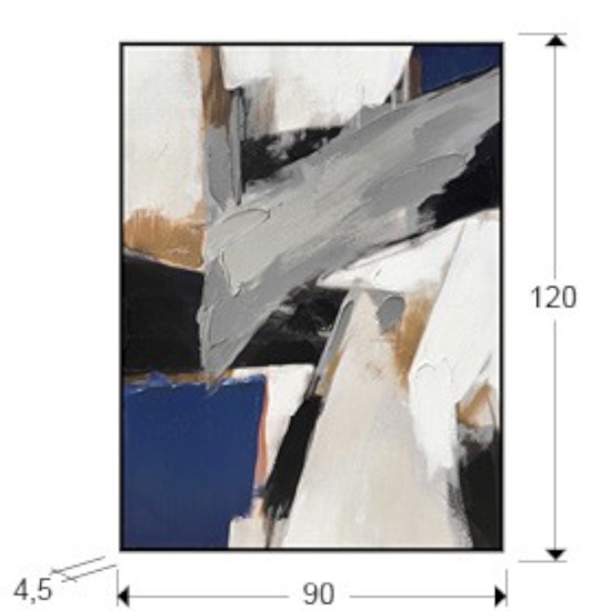 Quadro astratto moderno 90x120 cm per soggiorno