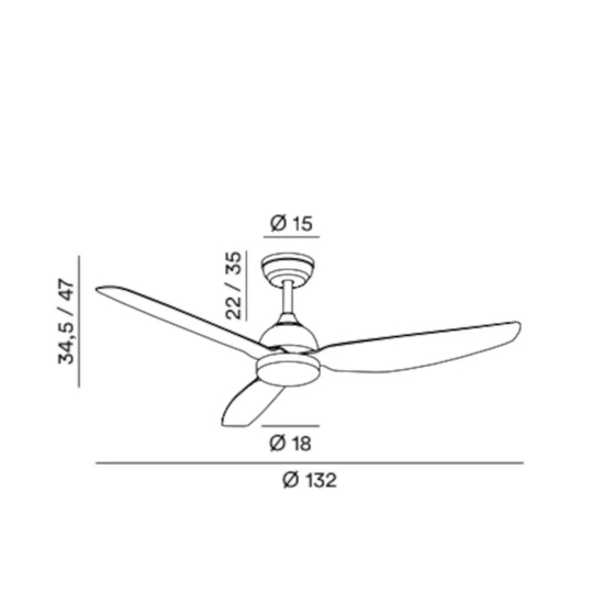 Ventilatore da soffitto perenz pegaso led cct bianco motore dc ambienti >20mq