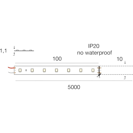 Striscia led 24vdc 14,4w-mt 4000k bobina 5 mt gea luce