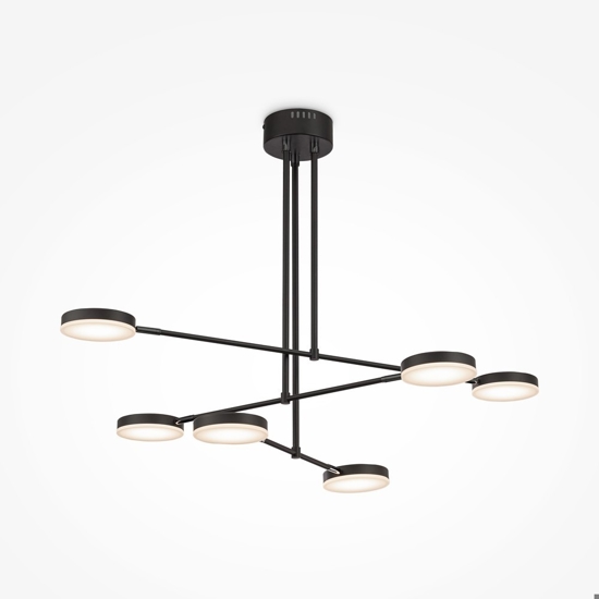 Maytoni fad lampadario moderno led 40w 3000k nero 6 luci