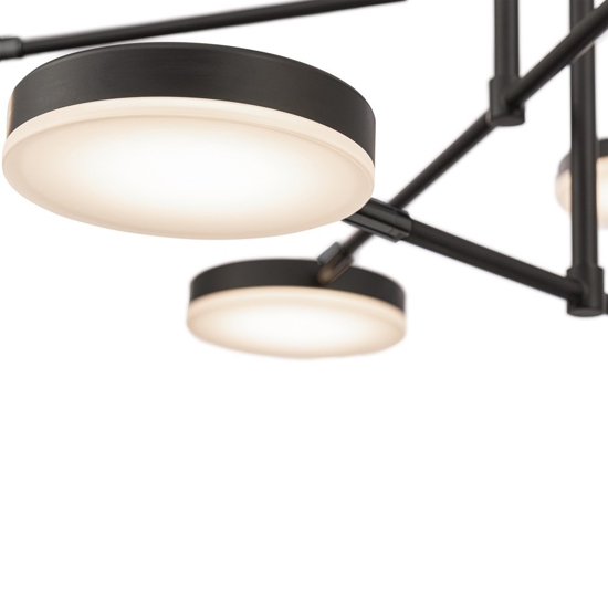 Maytoni fad lampadario moderno led 40w 3000k nero 6 luci