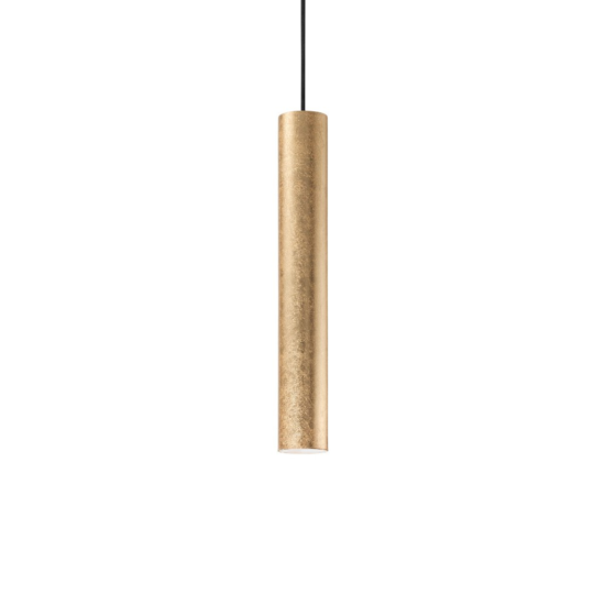 Look sp1 d06 ideal lux lampada a sospensione cilindro foglia oro