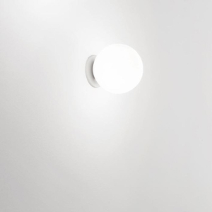 Applique da parete moderna sfera vetro bianco affralux potiri