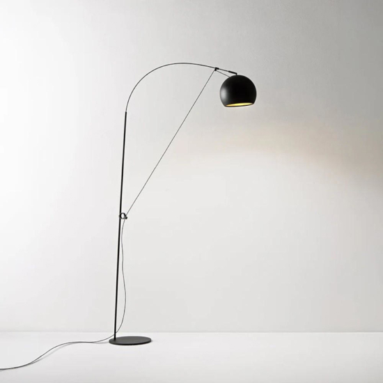 Perenz pulley lampada da terra piantata regolabile nero opaco