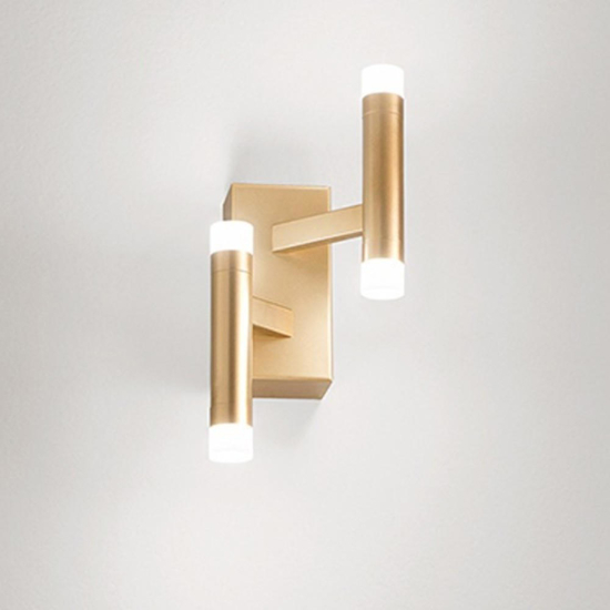 Perenz candles applique da parete led 12w 3000k oro spazzolato design moderno
