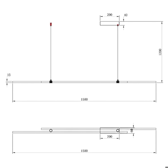 Maytoni halo lampadario led 48w 4000k per tavolo da cucina