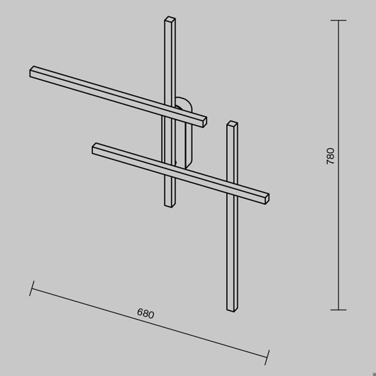 Maytoni halo applique da parete led 24w da 3000k a 4000k geometrico