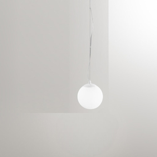 Affralux lampada a sospensione potiri moderna sfera vetro bianco