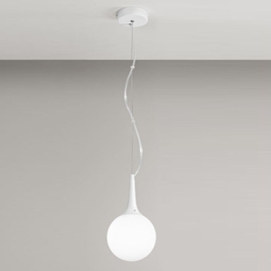 Affralux potiri lampada a sospensione sfera vetro bianca moderna