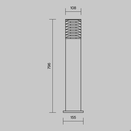 Maytoni bronx lampione da giardino ip54 design minimal