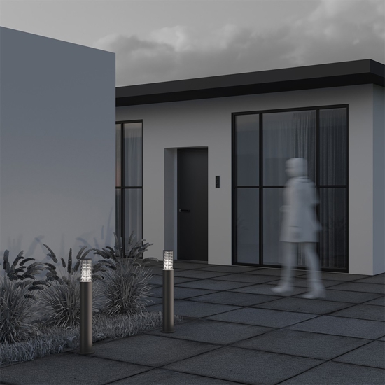 Maytoni bronx lampione da giardino ip54 colore grigio