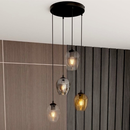 Lampadario vetri colorati per soggiorno moderno fp