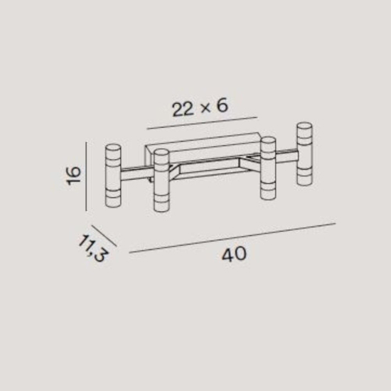 Perenz candles applique da parete moderna bianca 4 luci led 3000k