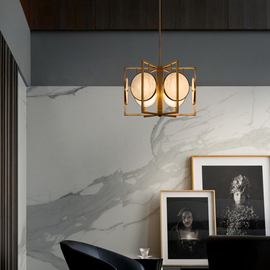Maytoni marmo lampadario moderno con lastre in pietra