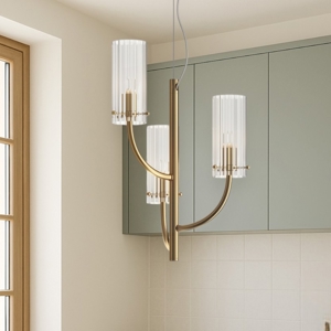Maytoni arco lampadario da cucina paralumi in vetro