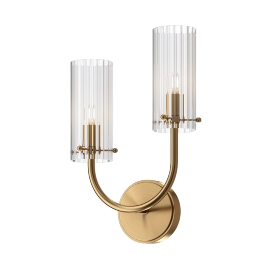 Maytoni arco applique da parete colore oro portalampada in vetro
