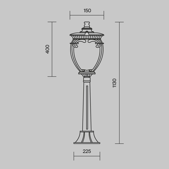 Maytoni fleur lampione da giardino ip44 paralume in vetro