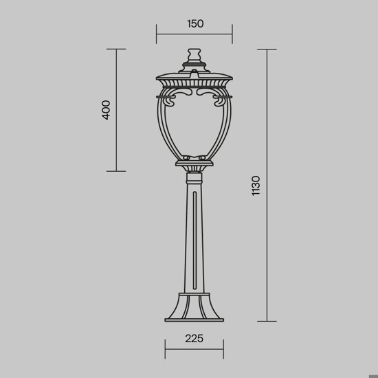 Maytoni fleur lampione da giardino ip44 colore oro