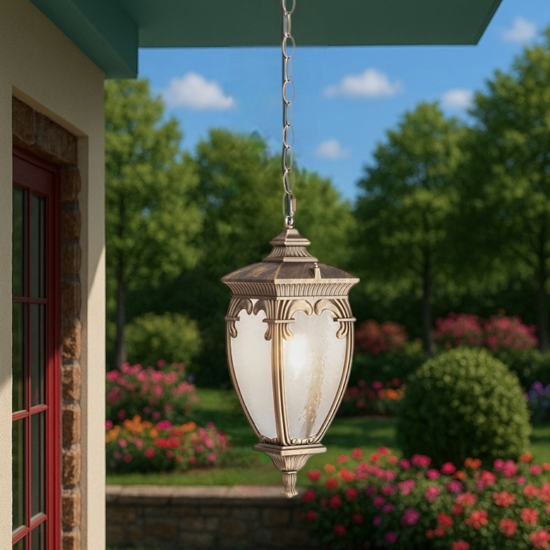Maytoni fleur lampadario per esterno ip44 colore oro