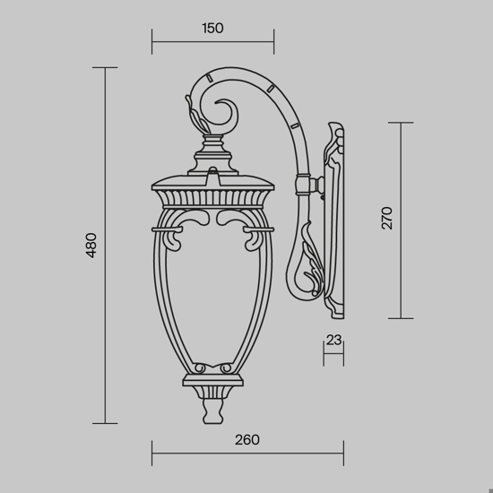 Maytoni fleur applique da esterno ip44 effetto ferro battuto
