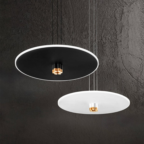 Stream perenz lampadario design moderno 6 faretti cob led 3000k bianco