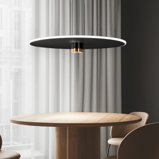 Lampadario per tavolo da pranzo perenz stream nero e oro led 3000k
