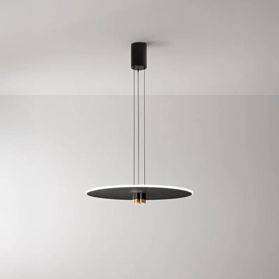 Lampadario per tavolo da pranzo perenz stream nero e oro led 3000k