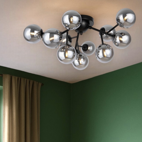 Maytoni dallas plafoniera moderna con sfere in vetro fume'