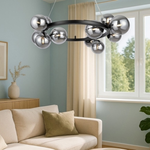 Maytoni dallas lampadario moderno sfere vetro fume'