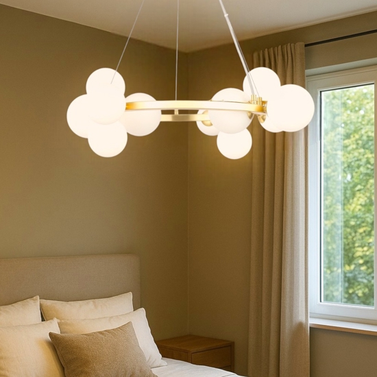 Maytoni dallas lampadario per camera da letto colore oro