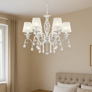 Maytoni grace lampadario camera da letto bianco con pendenti