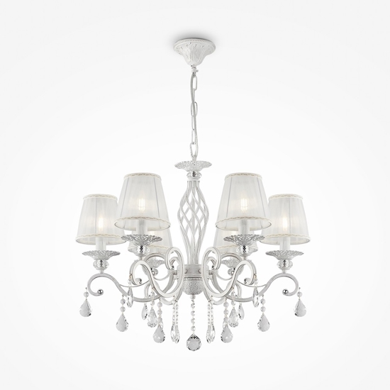 Maytoni grace lampadario camera da letto bianco con pendenti