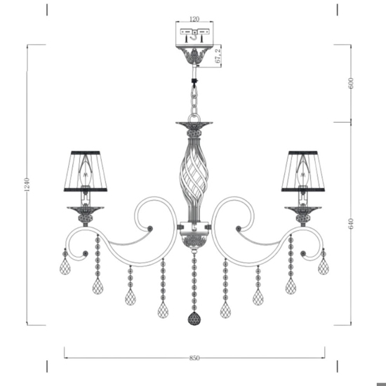 Maytoni grace lampadario per camera da letto con pendenti