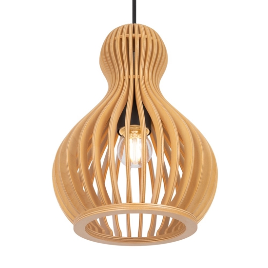 Maytoni roots lampada a sospensione per cucina paralume in legno