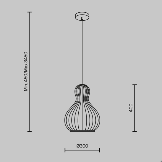 Maytoni roots lampada a sospensione con forma a goccia in legno