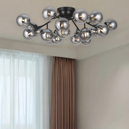 Maytoni dallas plafoniera moderna 20 sfere vetro fume'