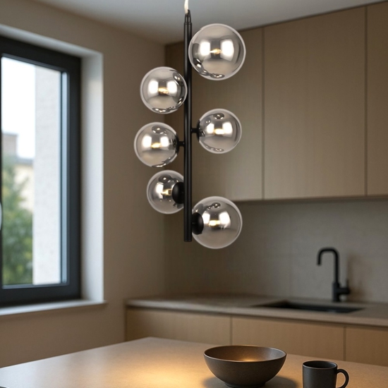 Maytoni dallas lampadario da cucina da cucina 6 portalampada a sfera