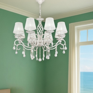 Maytoni grace lampadario per camera da letto bianco anticato 8 luci