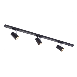 Plafoniera a binario nero 3 spot led orientabili monofase fp