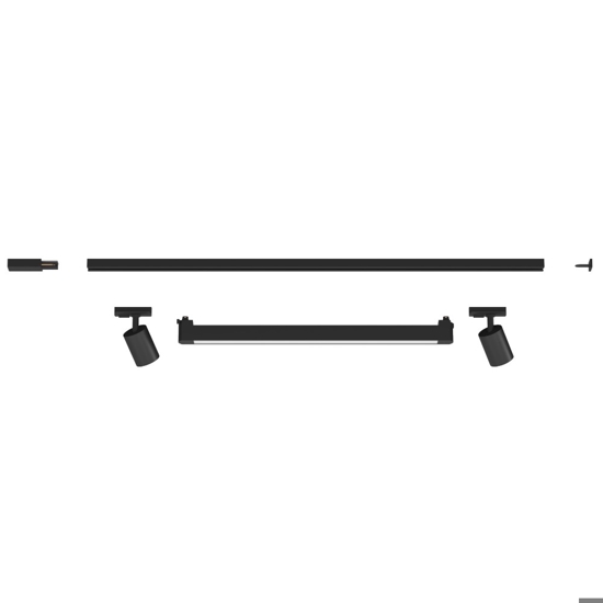 Sistema binario led modulo nero 28w 3000k con spot orientabili