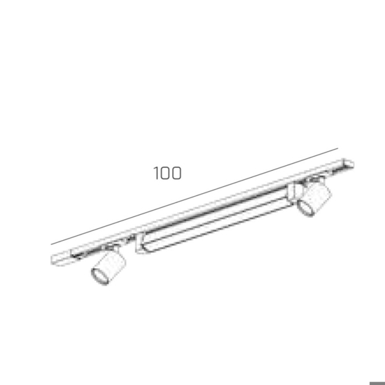 Sistema binario led modulo nero 28w 3000k con spot orientabili