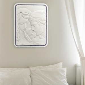 Bongelli preziosi capezzale 30x38 capoletto sacra famiglia grigio
