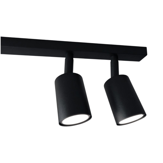 Plafoniera moderna nera con faretti orientabili fp