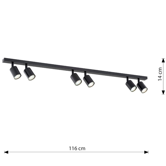 Plafoniera moderna nera con faretti orientabili fp