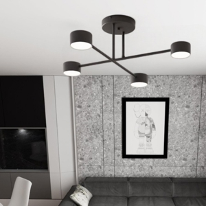 Plafoniera nera moderna design minimale fp