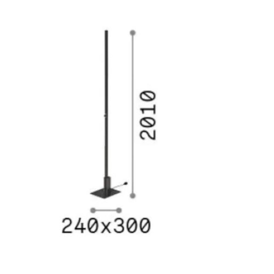 Ideal lux ego pt lampada da terra nera led moderna