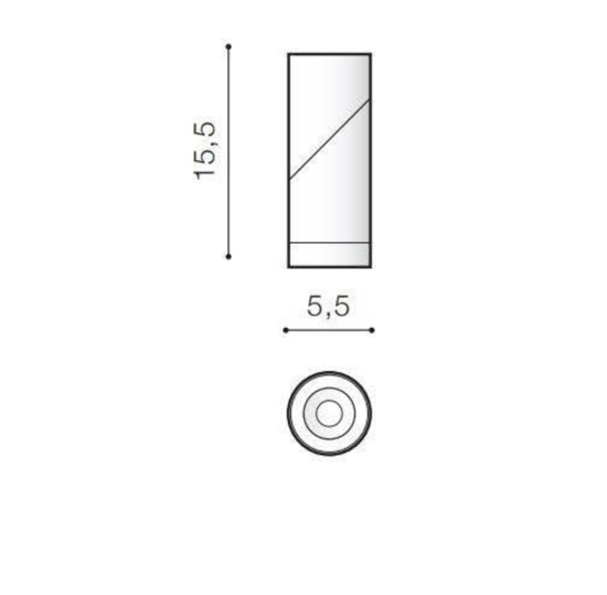 Faretto orientabile da soffitto bianco cilindro fp