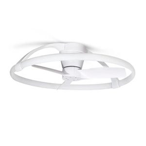 Plafoniera con ventilatore bianca desig moderno led dimmerabile
