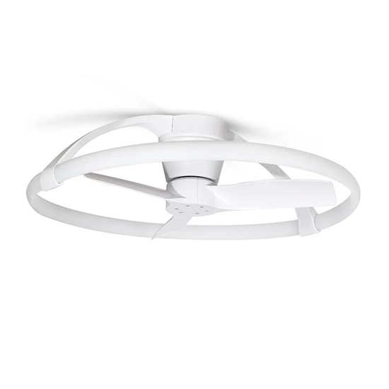 Plafoniera con ventilatore bianca desig moderno led dimmerabile